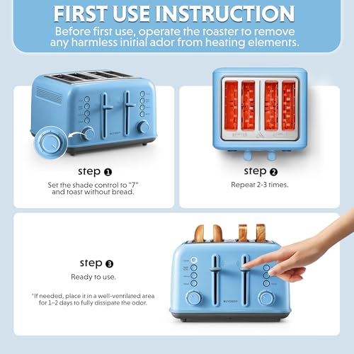 DT640 4 Slice Toaster (4-Slice / Blue)