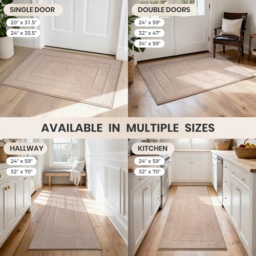 Dirt Trapping Door Mat Indoor Entrance (Beige / 34" x 59" (Rectangular))