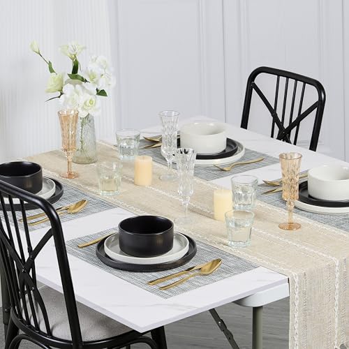 12 Piece Plates and Bowls Sets (Speckled White & Matte Black / 12pcs for 4)