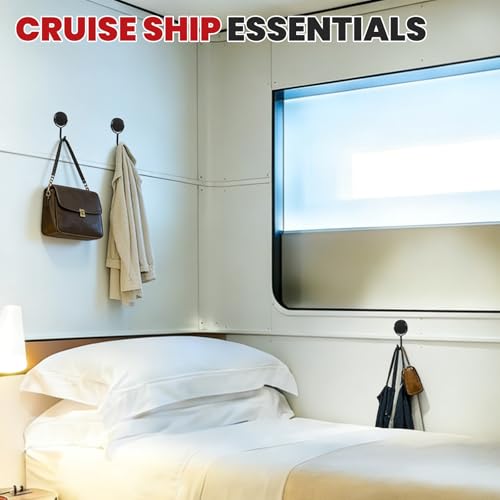 Magnetic Hooks for Cruise Cabins 30Lbs+ Heavy Duty Magnet Hook (Black / 0.79in×2.0in-1)