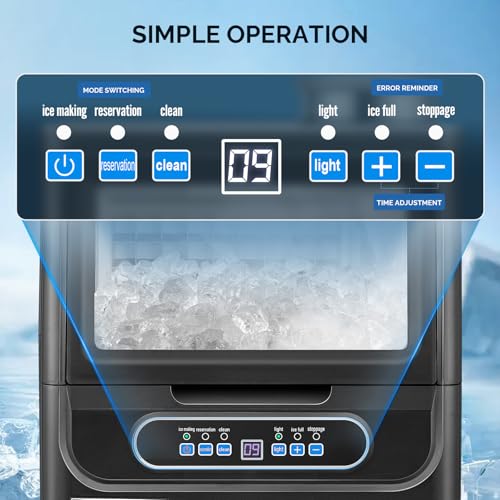 70LBS 24H Countertop Ice Maker with 2 Water Inlets (Black / 70LB)
