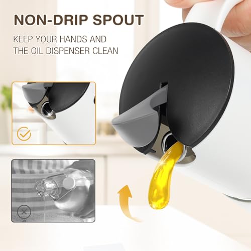 Glass Olive Oil Dispenser Bottle Set 10 oz Yellow White (white and yellow)