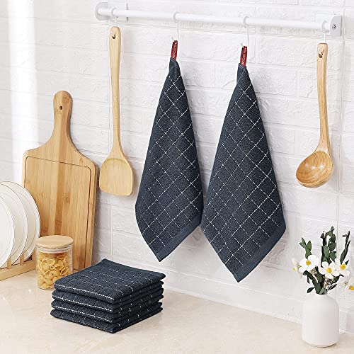 100% Cotton Terry Kitchen Dish Cloths (Dark Grey / 12 X 12 - 12 Pack)