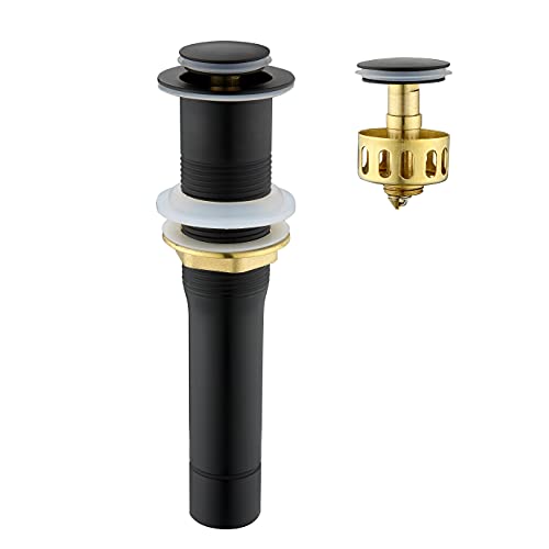 Bathroom Sink Stopper (Without Overflow / Matte Black)