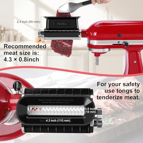 Adjustable Thickness Meat Tenderizer Attachment for Kitchenaid Stand Mixers (Black)