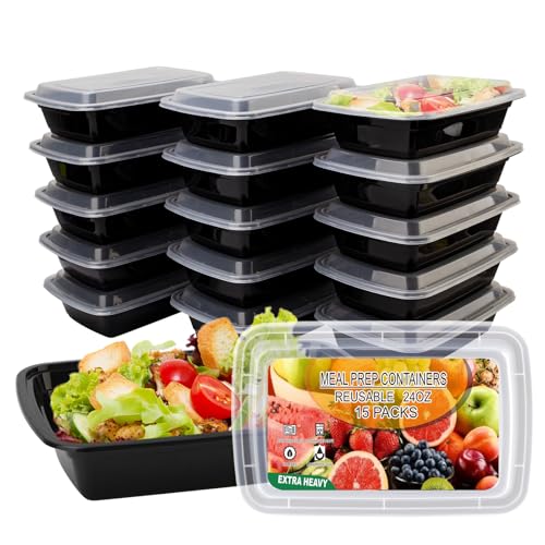15 Pack Meal Prep Containers Reusable 24oz