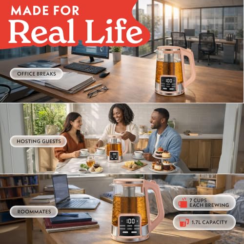 Electric Glass Kettle (Peach)