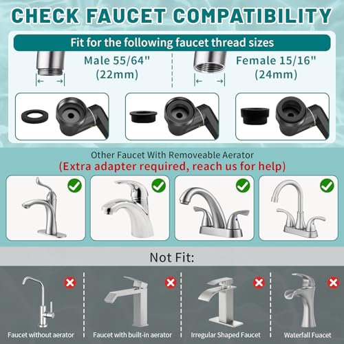 1440 Swivel Faucet Extender for Kitchen (B- Black- Swivel Faucet Aerator)
