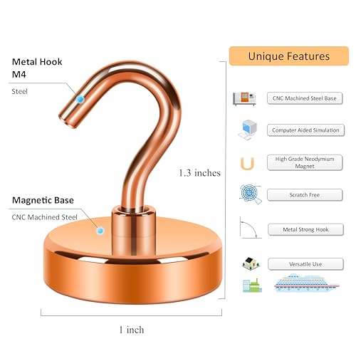 Magnetic Hooks (Bronze / 1.02 inches)