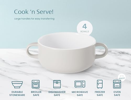 Soup Crocks Ceramic Bowls (White)