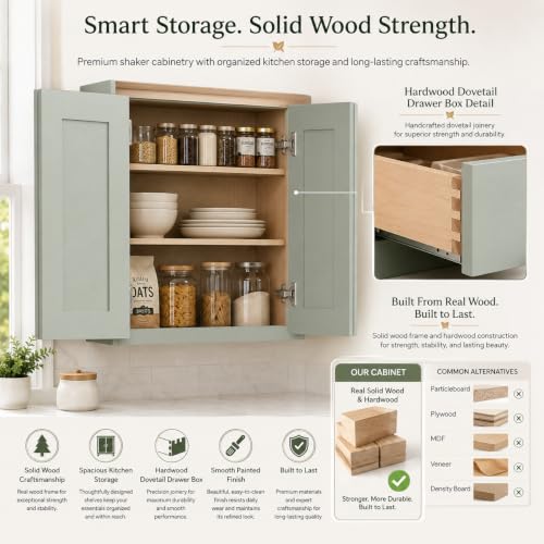 Wall Mounted Cabinet (Jade Green / 24" W x 12" D x 42" H)