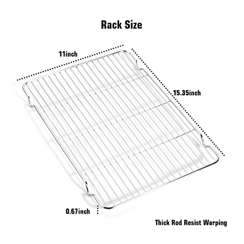 Baking Sheet & Rack Set [2 Sheets + 2 Racks] (16 x 12 x 1 inch)