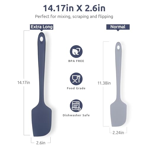 14in Extra Large Silicone Spatula (Midnight Blue / 14 in (extra large spatula))