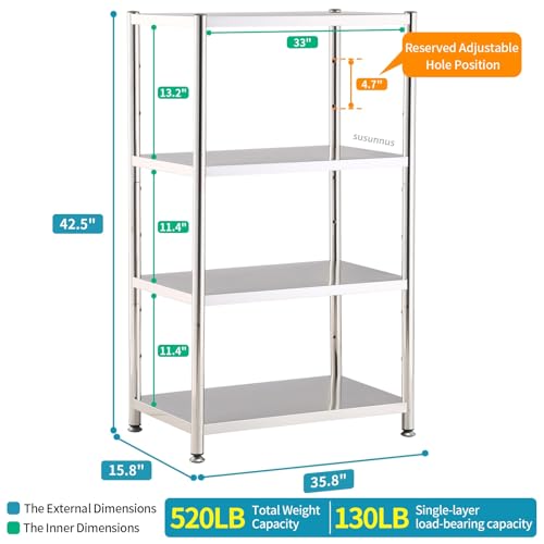 Stainless Steel Shelves (35.8*15.8-4T(No Guardrails))