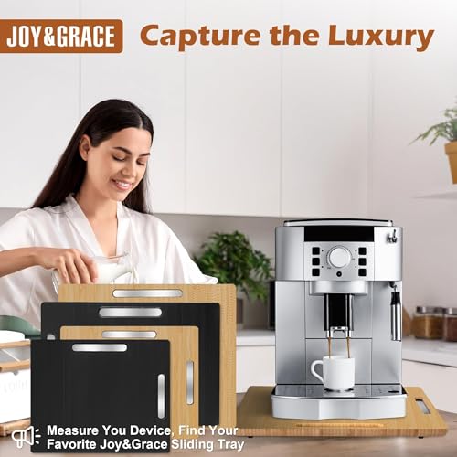 Appliance Slider for Kitchen Appliances 360° Rolling Sliding Tray for Coffee Maker Countertop (Medium (14.5" x 10") / Natural)
