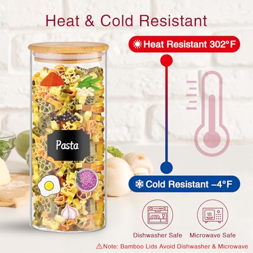 32 oz 8 Pcs Glass Jars with Bamboo Lids (32 oz 8 pcs)
