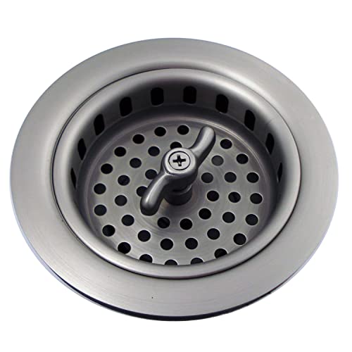 3.5" Sink Drain Assembly with Twist Lock Basket Strainer (Brushed Nickel)