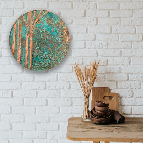 Handmade Wall Hanging Patina Art (patina / 17.7"L x 17.7"W)