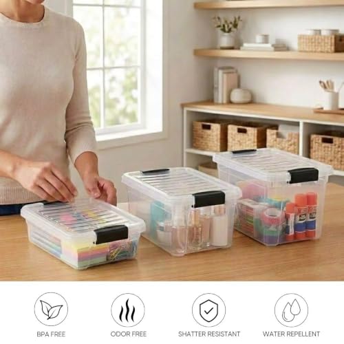 Small Clear Storage Boxes with Lids (4.75 Quart)