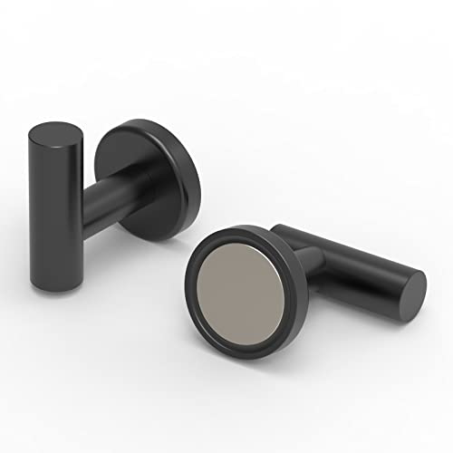 Magnetic Hooks Coat Magnet Hooks for Hanging (Black 2pcs 1.78in)