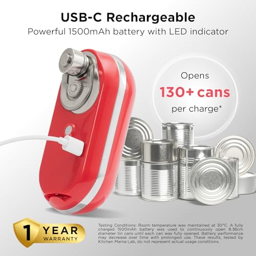 Mini Plus Rechargeable Electric Can Opener (Red)