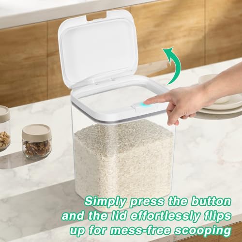 11 Lbs Rice Storage Container 5.8Qt Flour Sugar Containers with Flip (5.8Qt-Rectangle)
