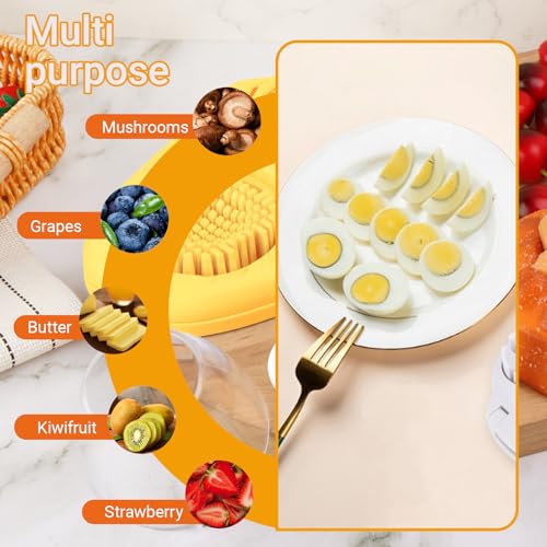 1 Pack Yellow Heavy Duty Egg Slicer with 3 Cutting Modes (1 Pcs 3-in-1 Yellow Heavy Duty Egg Slicer)