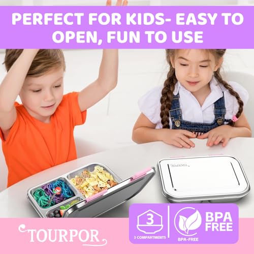 Stainless Steel Bento Box for Kids 1000ml (Pink)