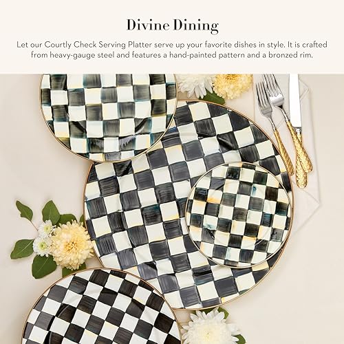 Enamel Serving Platter (Courtly Check)