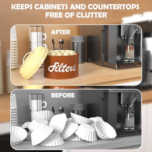 Brown Basket Coffee Filter Holder with Lid (Brown)