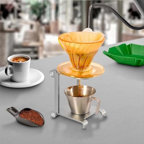 Coffee Drip Holder with Base Coffee Dripper Stand Coffee Filter Holder Portable Espresso Tool for Outdoor Travel Camping (11x9.42x7.7cm)