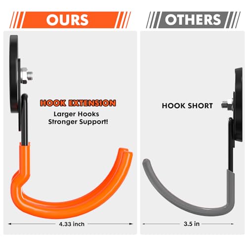 Magnetic Hooks Heavy Duty 4 Pack Storage Garage Magnet Hooks (Orange4pro)