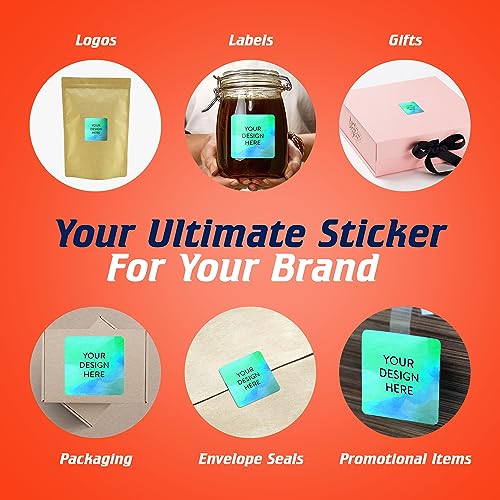 100 Custom Vinyl Stickers (Blue Green / 2x2 Square)