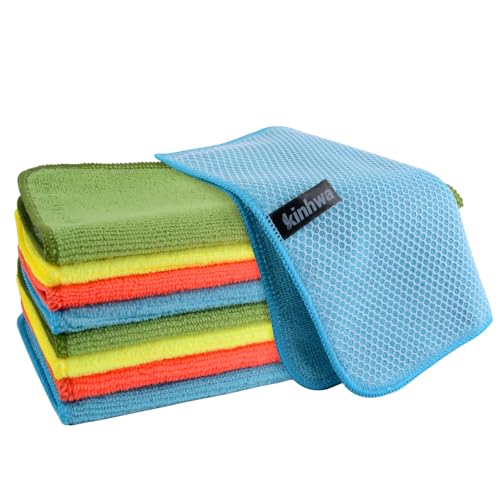 Dish Cloths for Washing Dishes with Scrub Side (Mixed Colors 1 / 12inchx12inch)