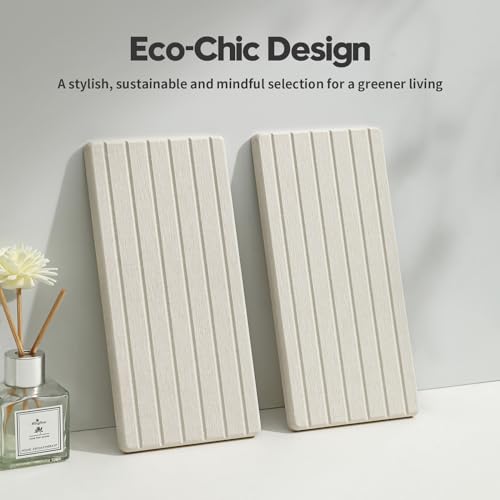 2 Pack Greige Bathroom Sink Vanity Trays (Beige / 8"x 3.8")