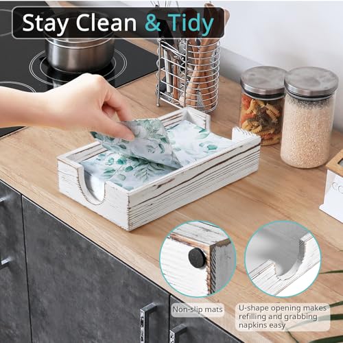 Napkin Holder for Bathroom (Rustic White)