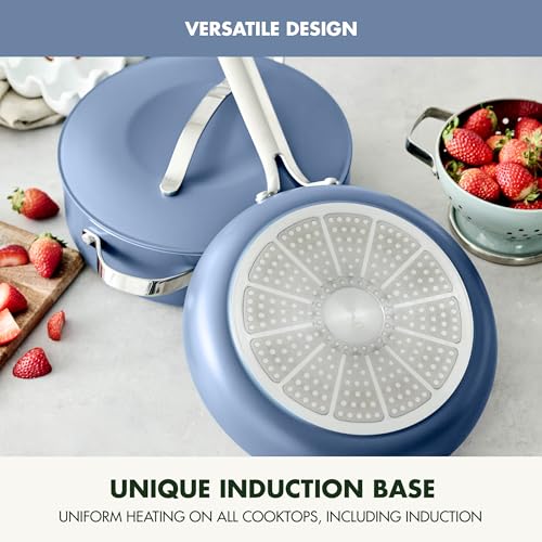 Nova 10” Frying Pan and 4.37QT Sauté Pan with Lid (3 Piece Cookware Set / Ocean Blue)