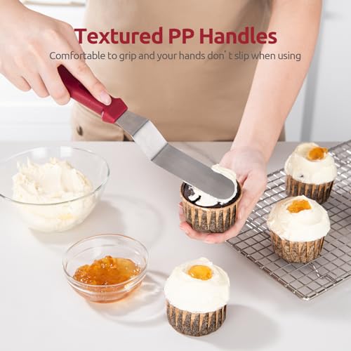 Offset Icing Spatula Set (Red (6", 8", 10"))