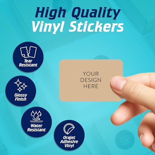 100 Custom Vinyl Stickers (Brown / 4x2)