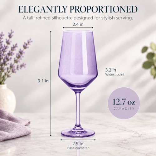 Purple Colored Wine Glass Set (Stemmed)