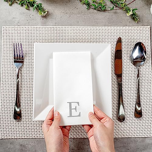 Silver Letter E Linen (Silver / 2000 Count / E)