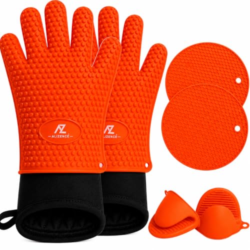Silicone Oven Gloves (Orange)