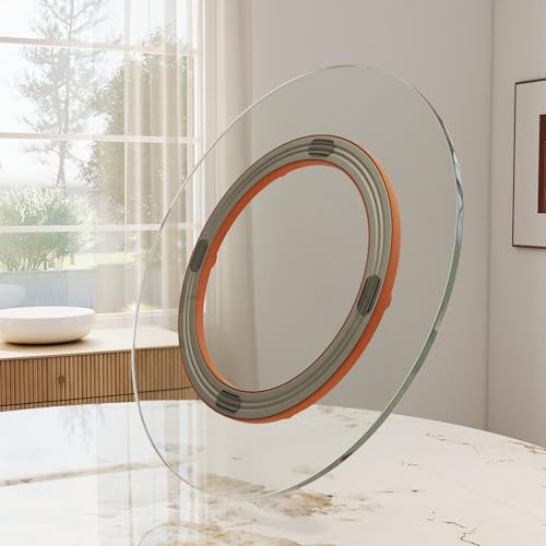 23.6" Lazy Susan for Table Top Tempered Glass Rotating Serving Tray for Dining Table (Glass / 60CM)