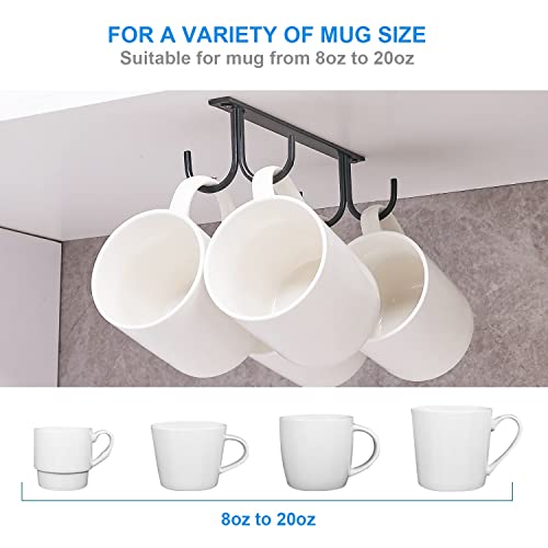 Mug Rack Under Cabinet (Black / 3 Pack)