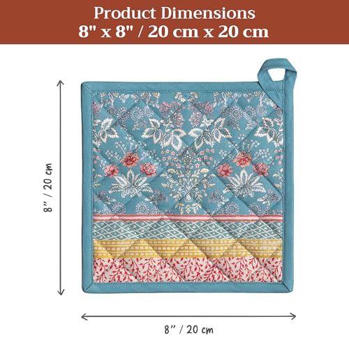 Pot Holders 100% Cotton Potholders (001 - Marquise / 8" x 8" (Pot Holder Pack of 2))