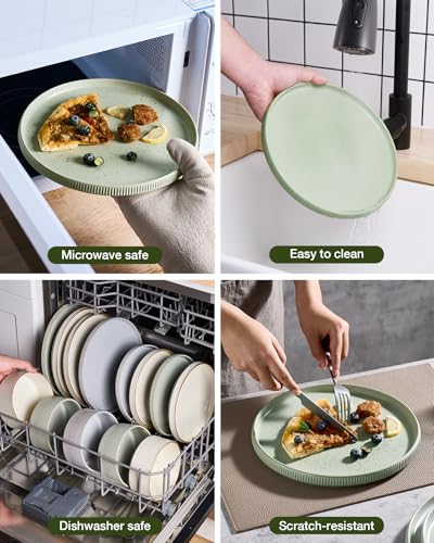 Star Stoneware Dinnerware Set (Matte Sage Green)