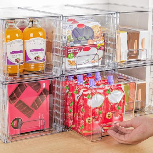 2 Pack Large Stackable Storage Drawers (Clear( 2 Pack) / Large)