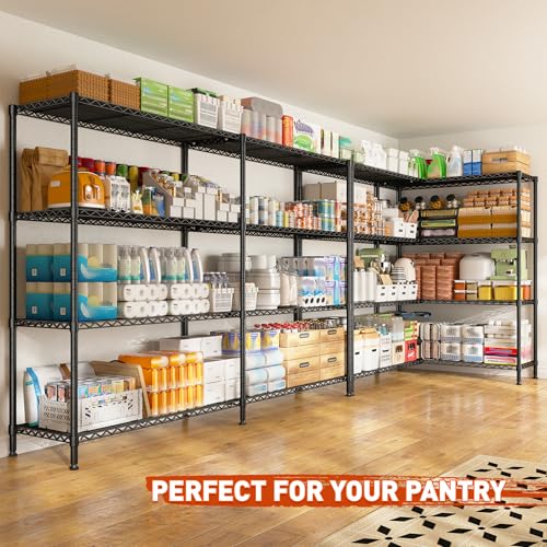 Metal Shelving (Black-70"W*15.8"D*62.9"H)