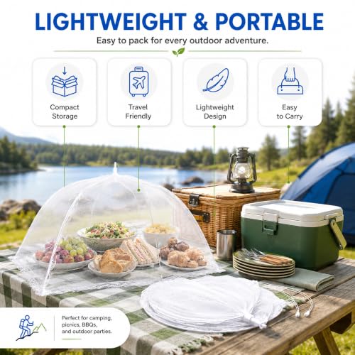 Pop Up Outdoor Food Covers to Keep Bugs Away (4 Medium (14”x14”))