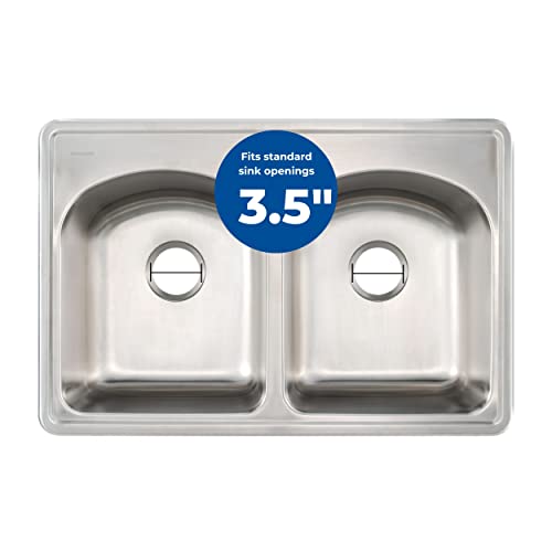 3.5" Sink Drain Assembly with Twist Lock Basket Strainer (White)